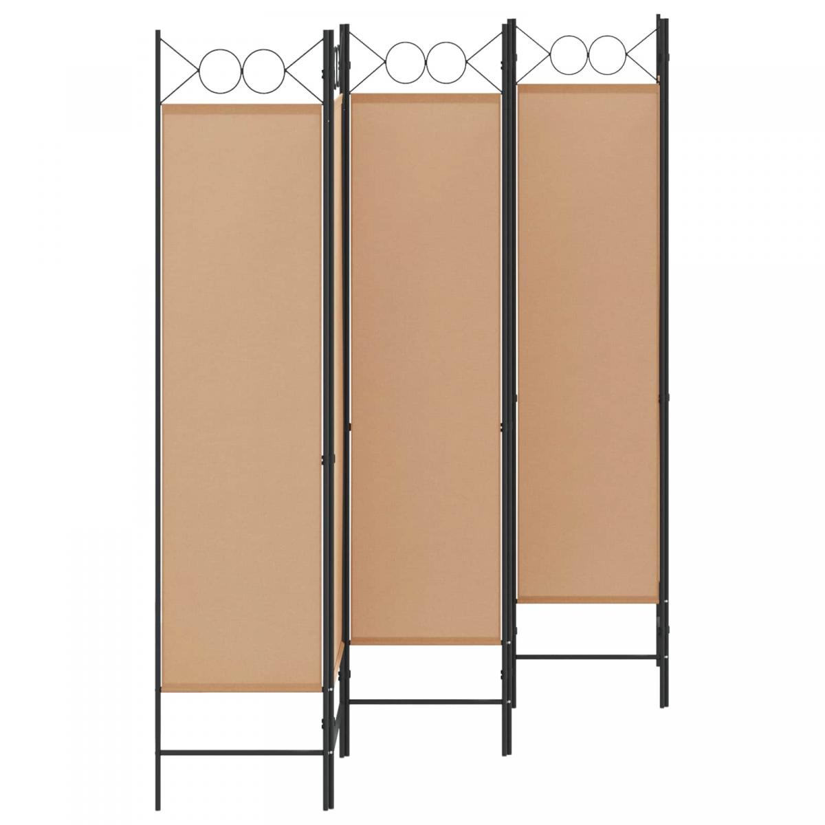 Divisor de habitación de 6 paneles Beige Tela