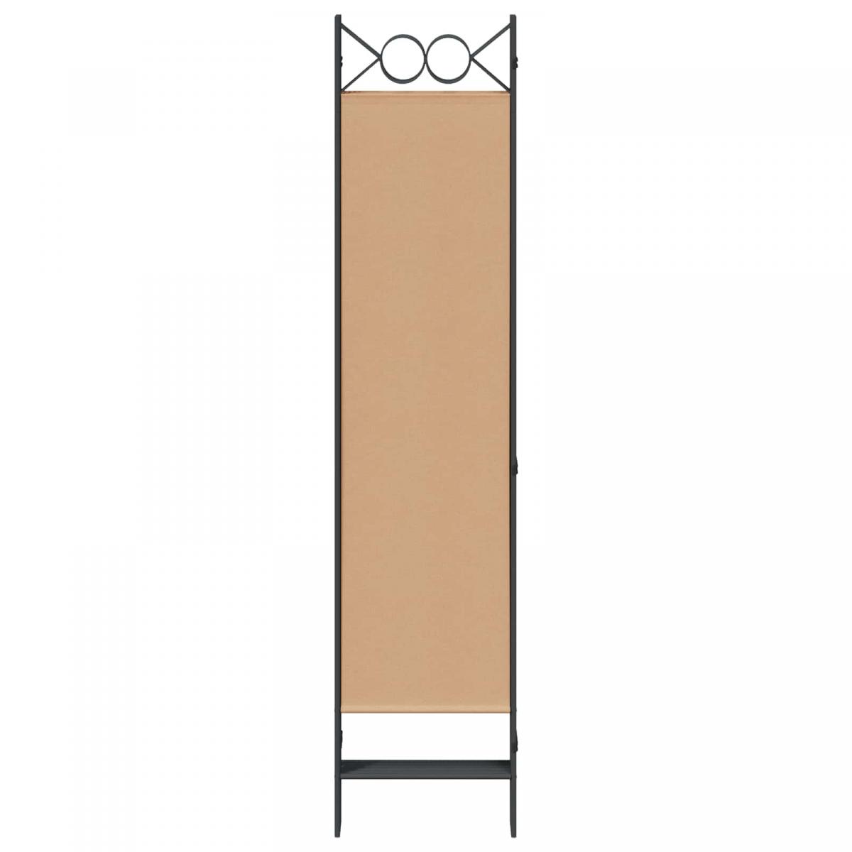 Divisor de habitación de 6 paneles Beige Tela