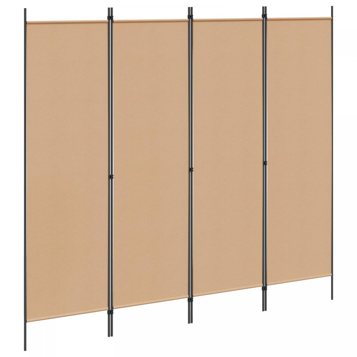 Separador de habitación de 4 paneles Beige Tela