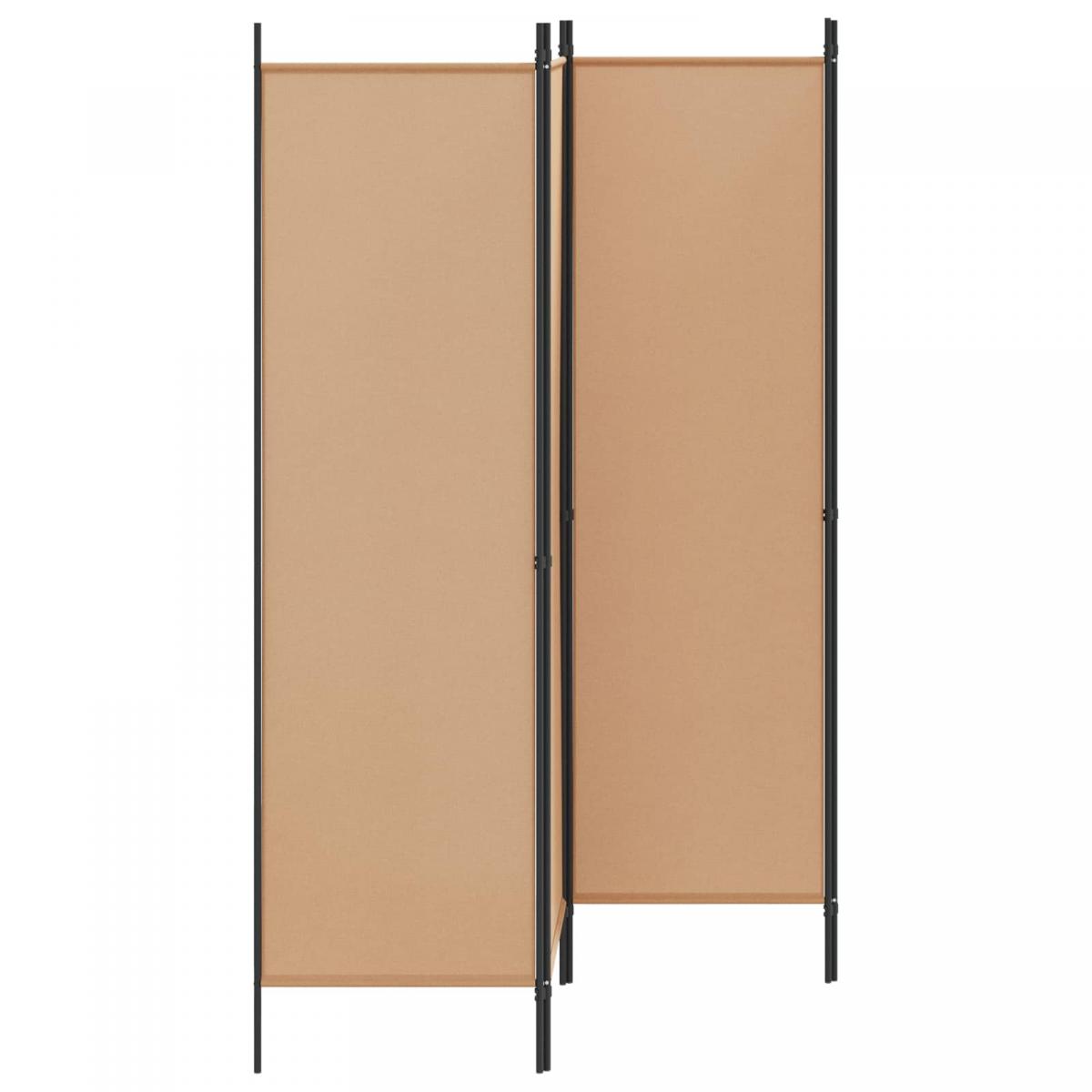Separador de habitación de 4 paneles Beige Tela