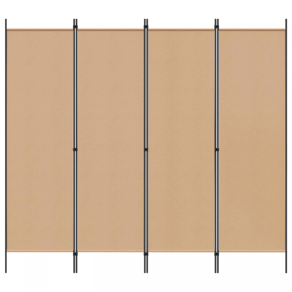 Separador de habitación de 4 paneles Beige Tela