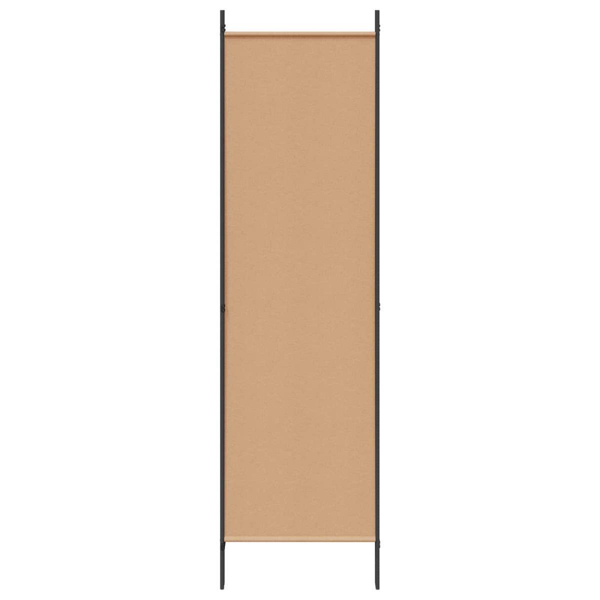 Separador de habitación de 4 paneles Beige Tela