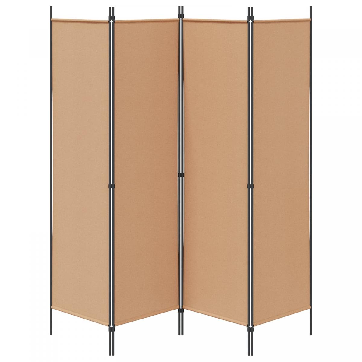 Separador de habitación de 4 paneles Beige Tela