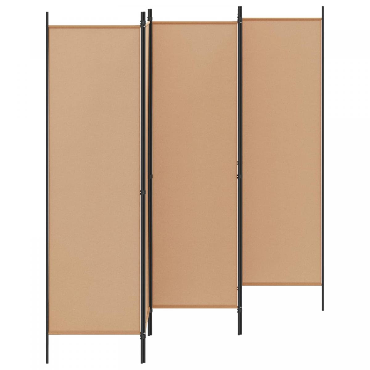 Biombos de 5 Paneles Beige Tela