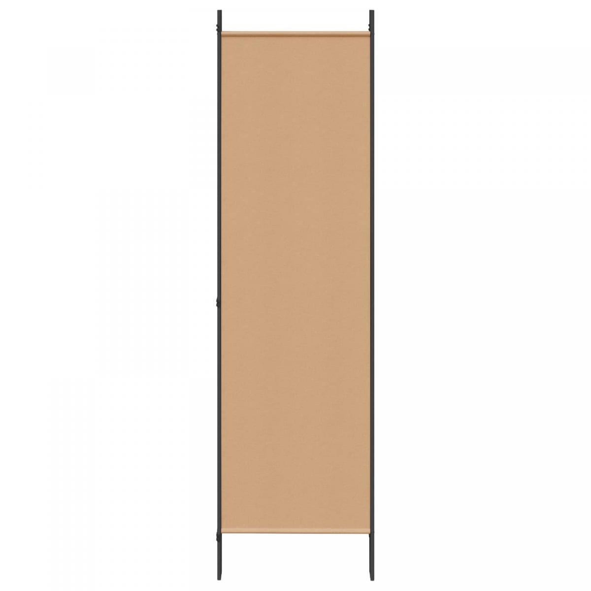 Biombos de 5 Paneles Beige Tela