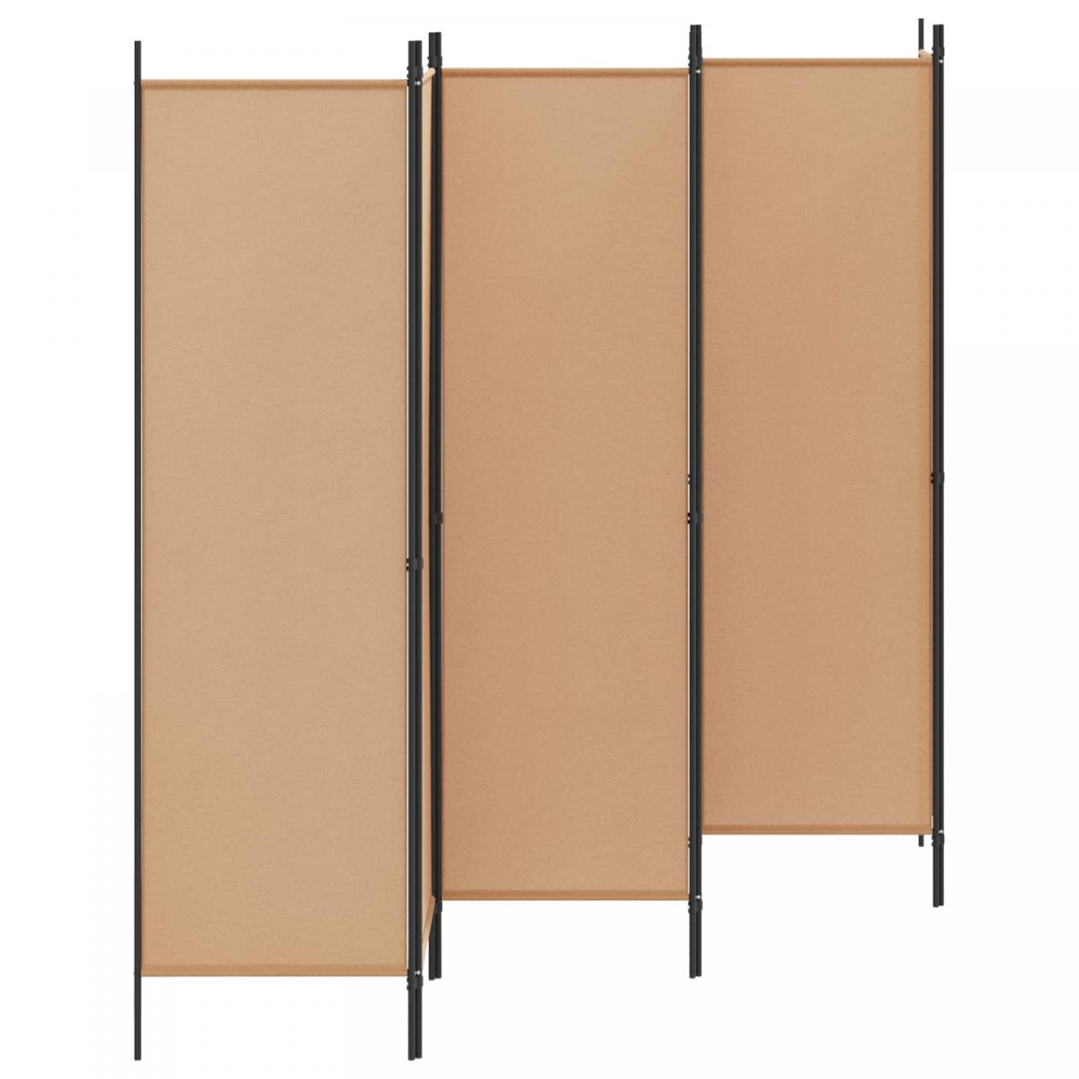 Divisor de habitación de 6 paneles Beige Tela
