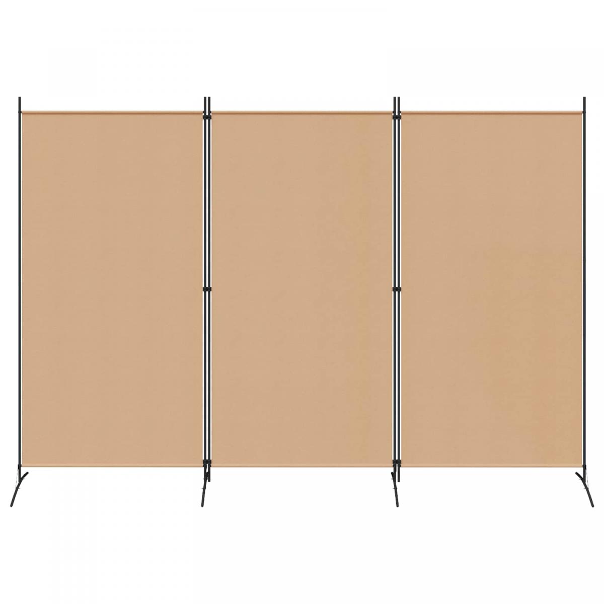 Biombo de 3 Paneles Beige Tela