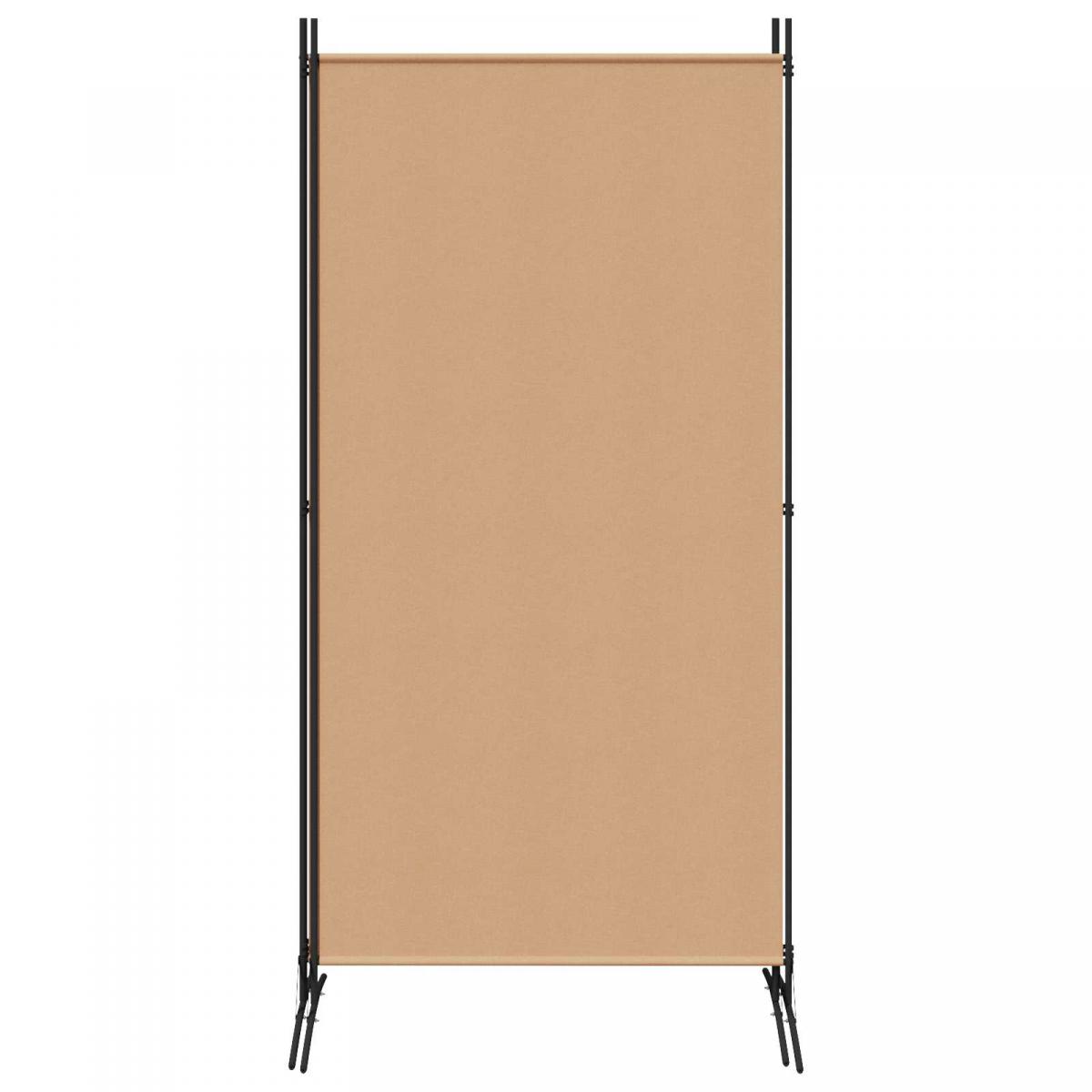 Biombo de 3 Paneles Beige Tela
