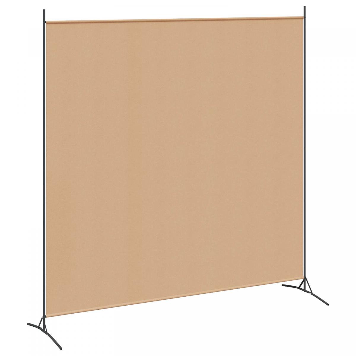 Divisor de Habitación de Panel Único Beige 175 x 180 cm Tela