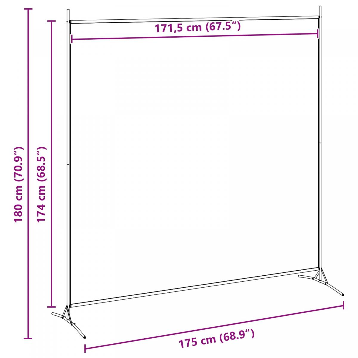 Divisor de Habitación de Panel Único Beige 175 x 180 cm Tela