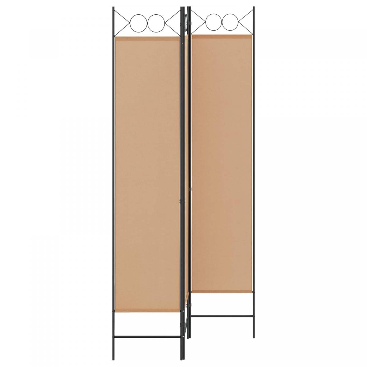 Biombo de 3 Paneles Beige Tela