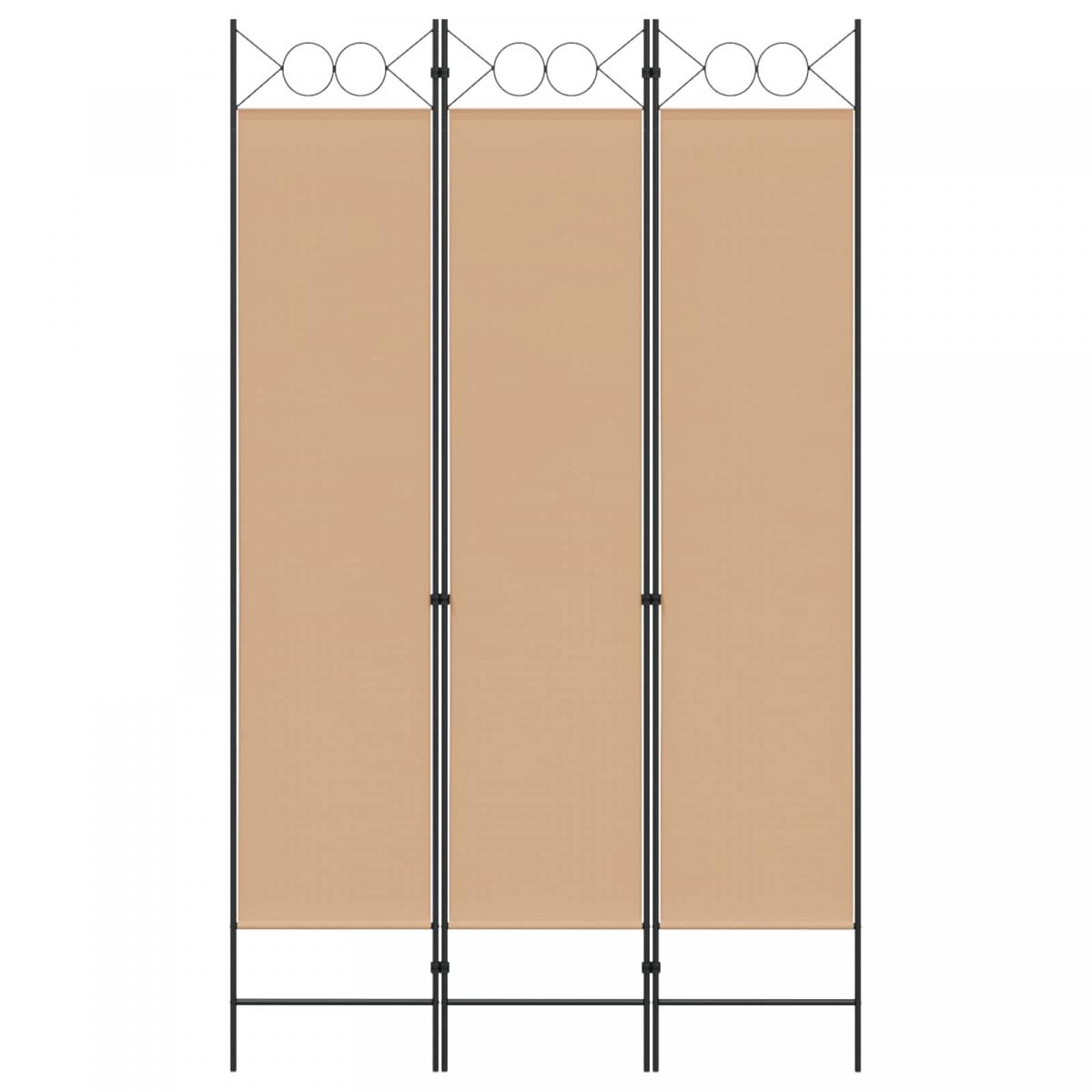 Biombo de 3 Paneles Beige Tela