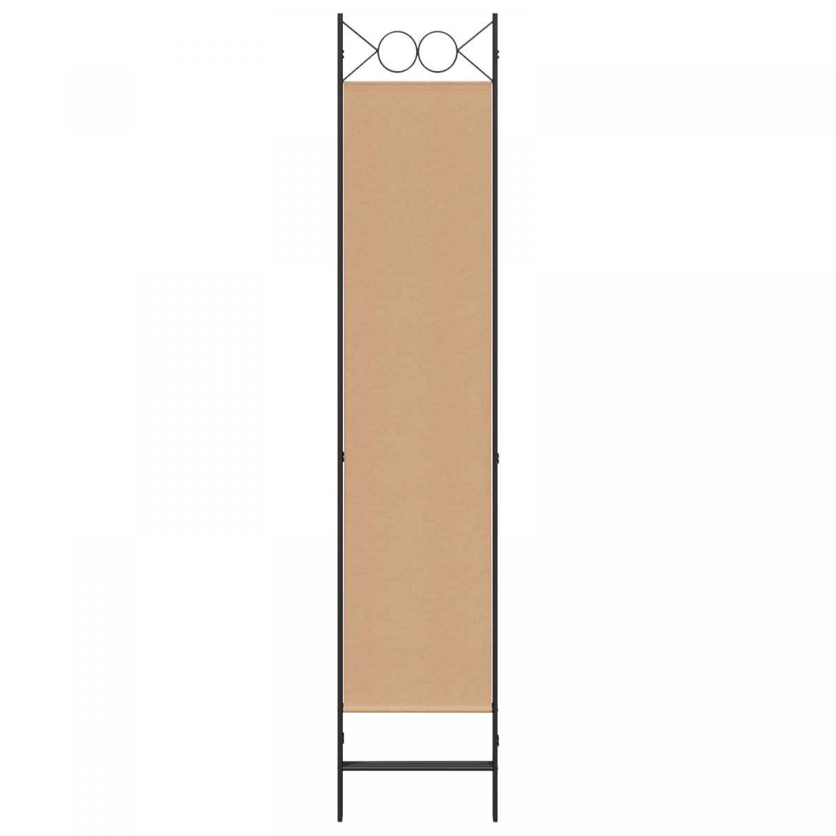 Biombo de 3 Paneles Beige Tela