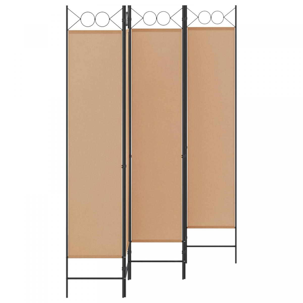 Biombos de 5 Paneles Beige Tela