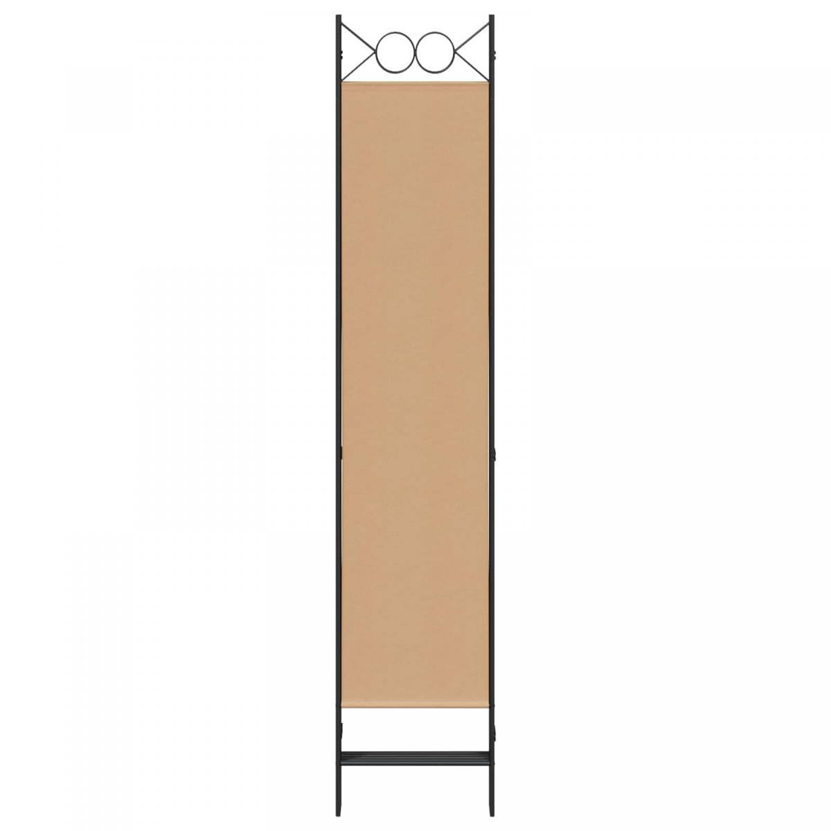 Biombos de 5 Paneles Beige Tela