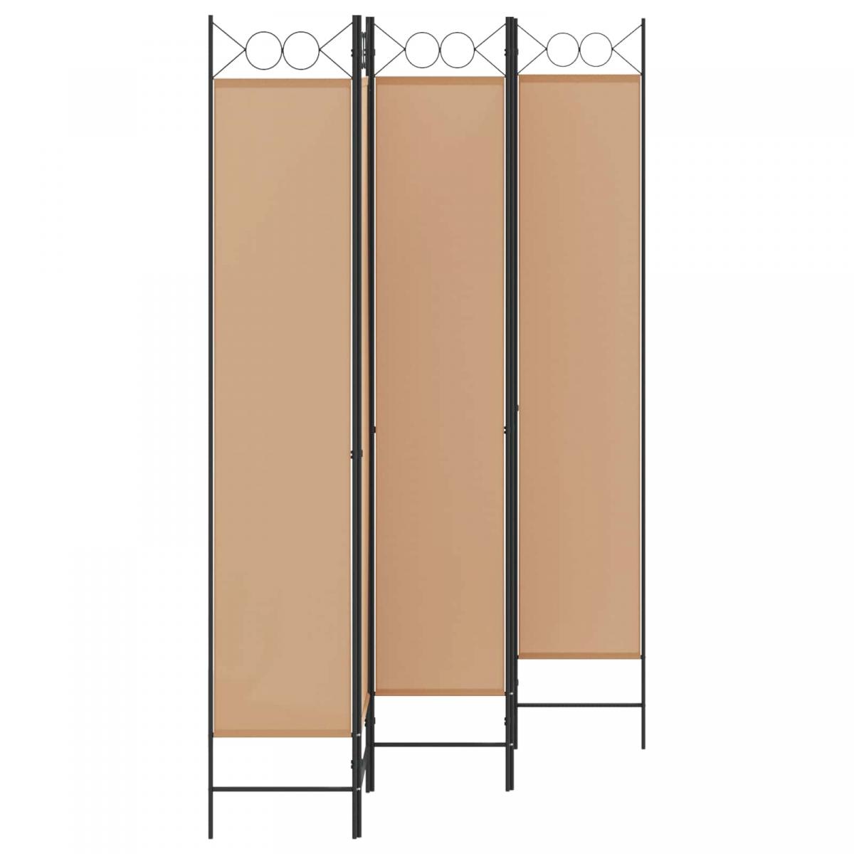 Biombos de 5 Paneles Beige Tela