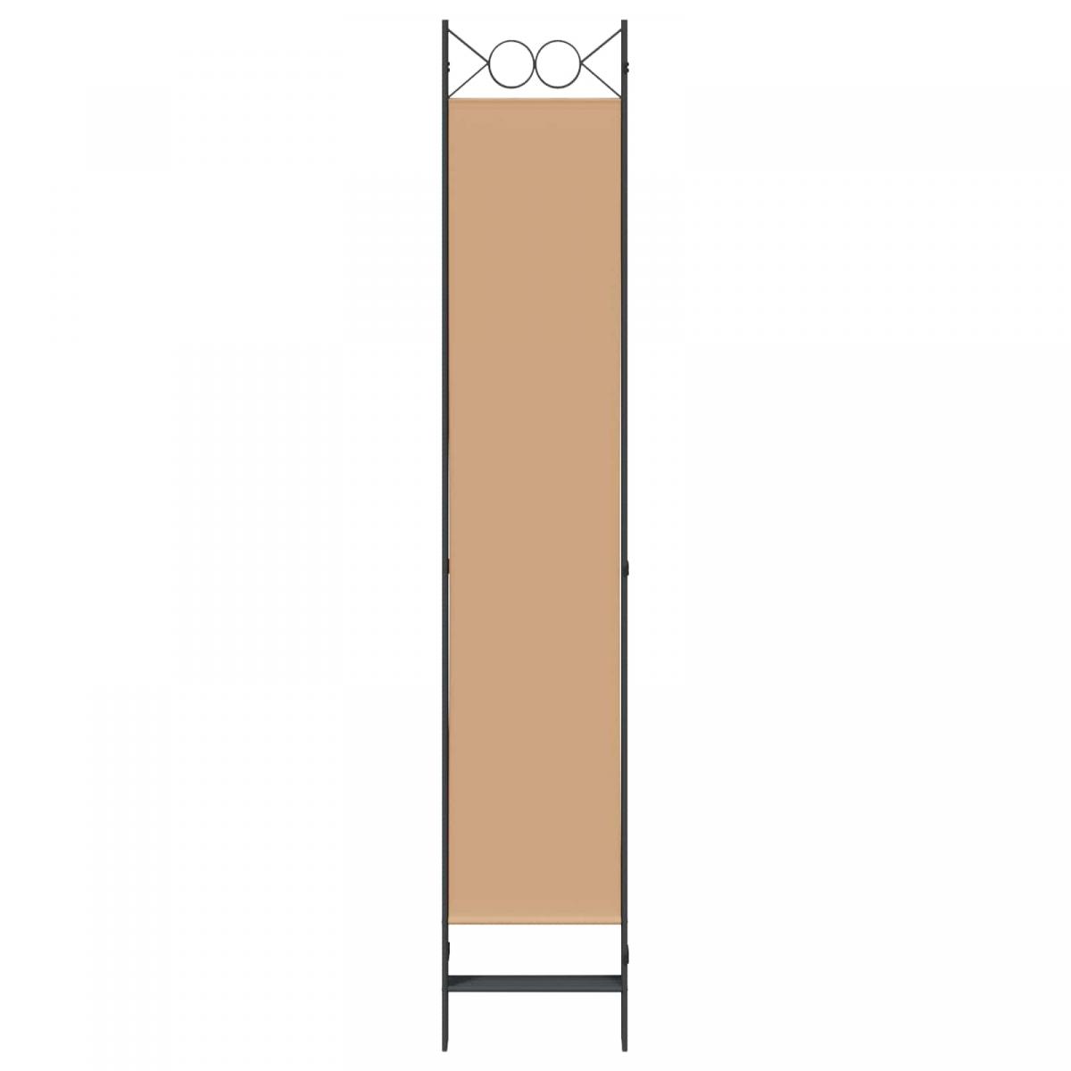 Biombos de 5 Paneles Beige Tela