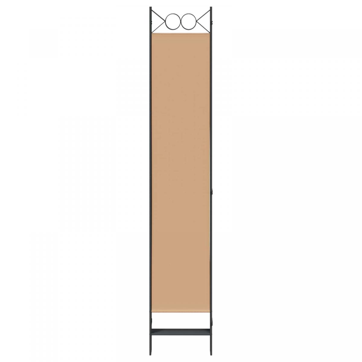 Divisor de habitación de 6 paneles Beige Tela