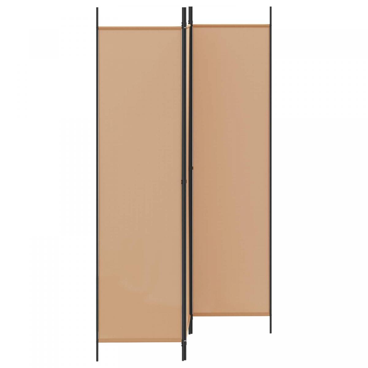 Biombo de 3 Paneles Beige Tela