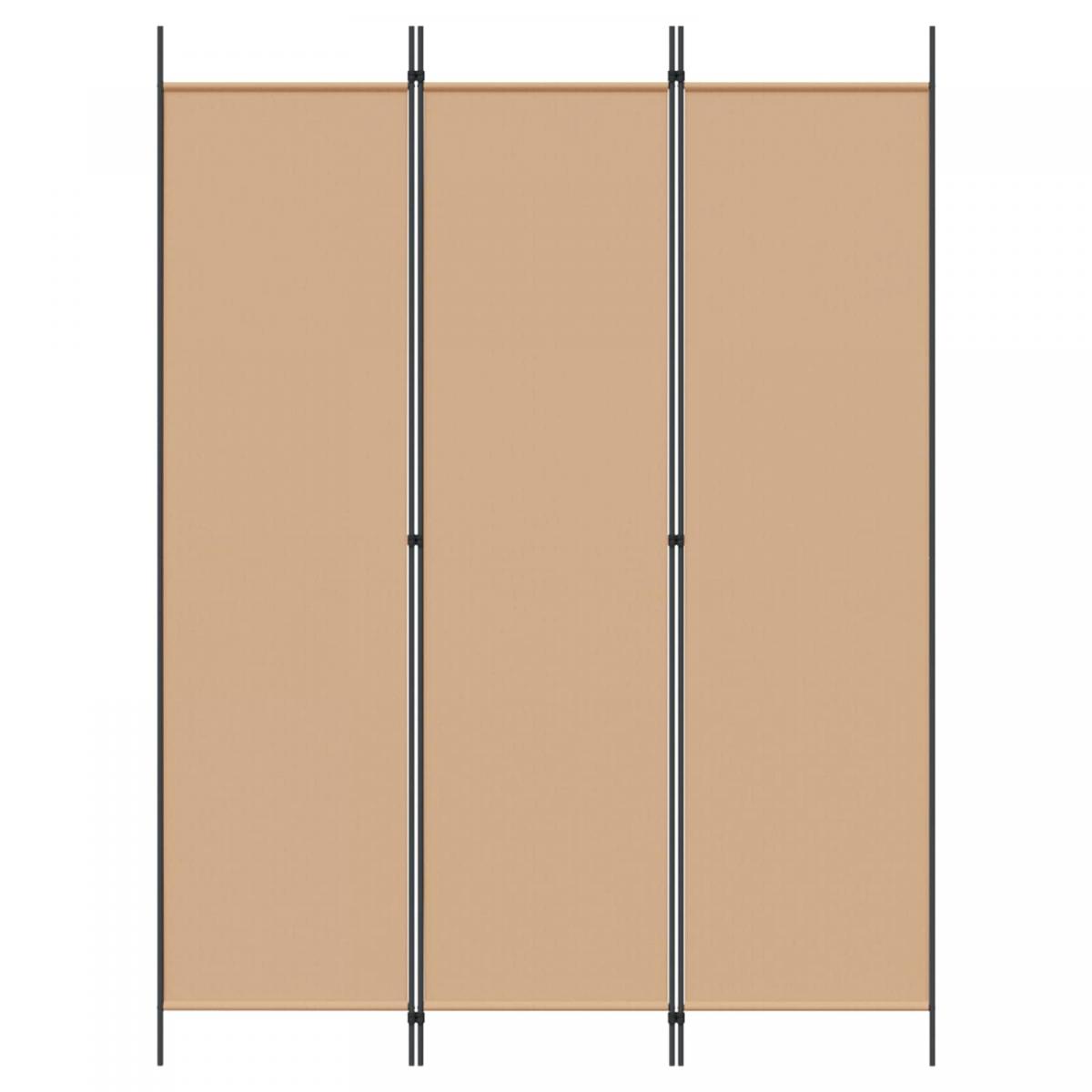 Biombo de 3 Paneles Beige Tela
