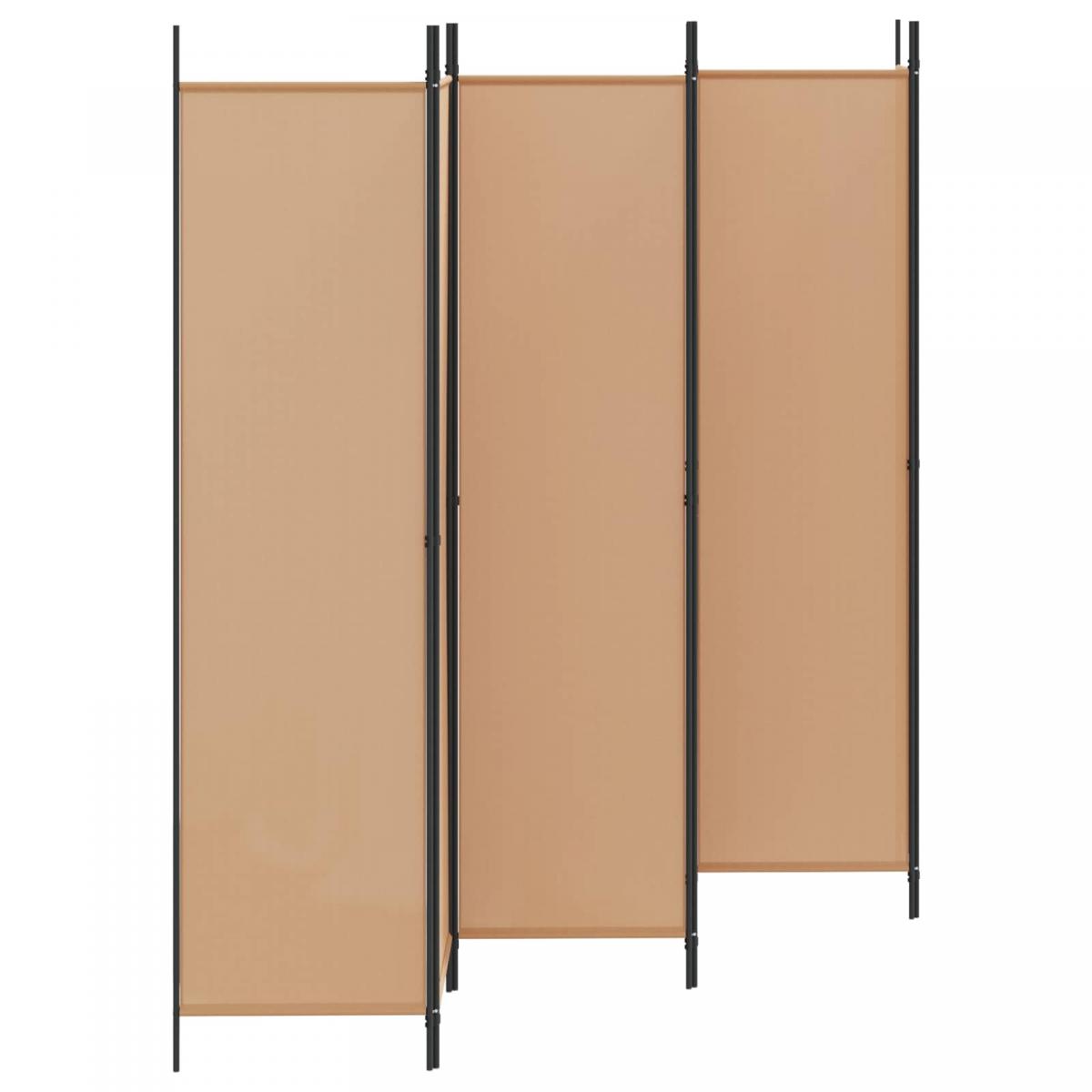 Divisor de habitación de 6 paneles Beige Tela