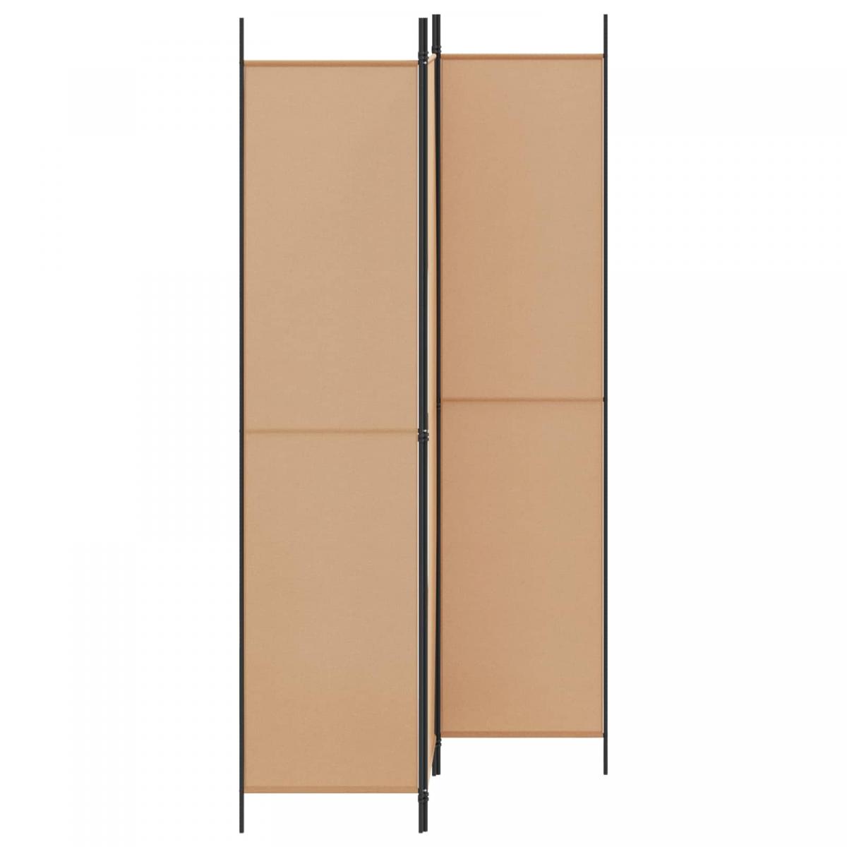 Biombo de 3 Paneles Beige Tela