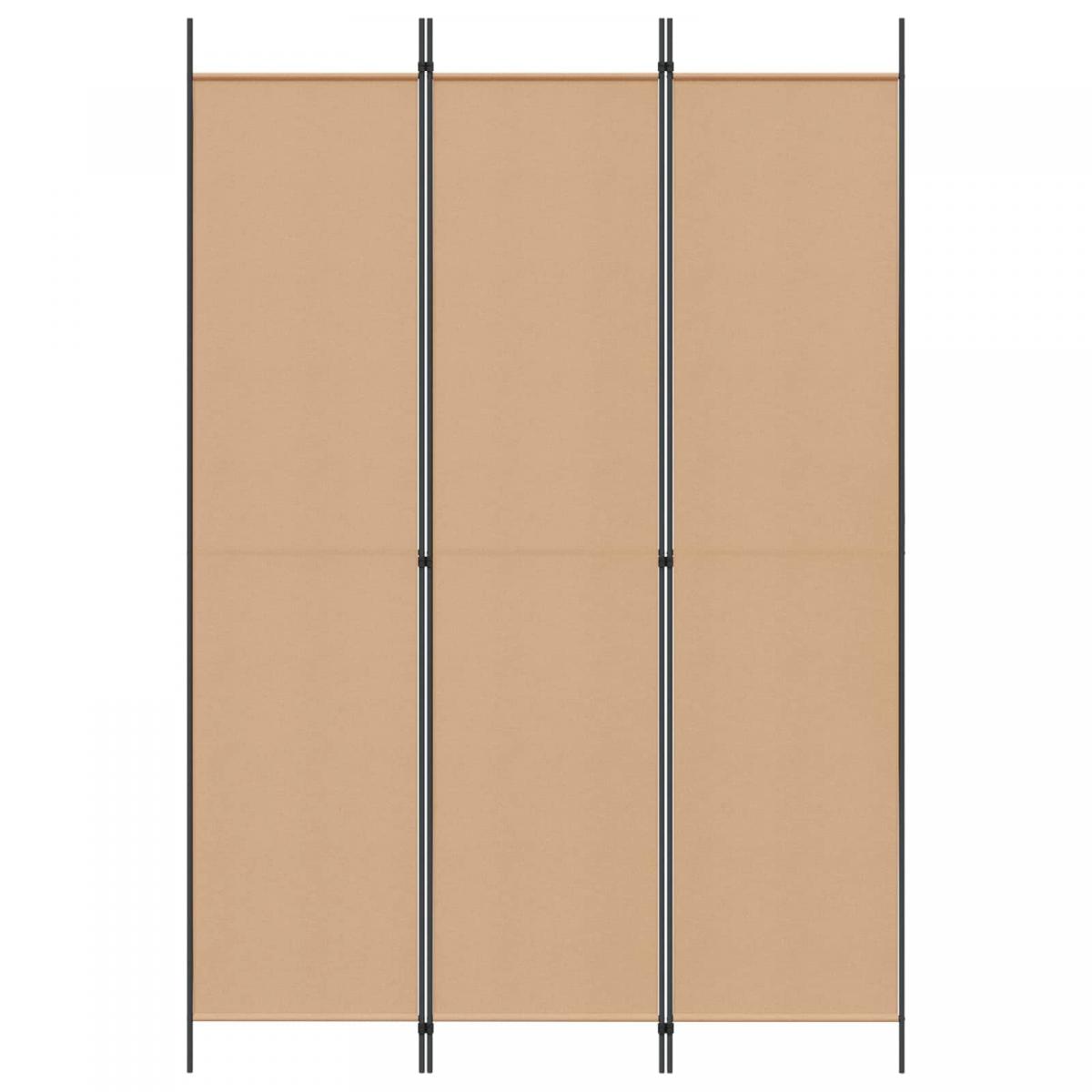 Biombo de 3 Paneles Beige Tela