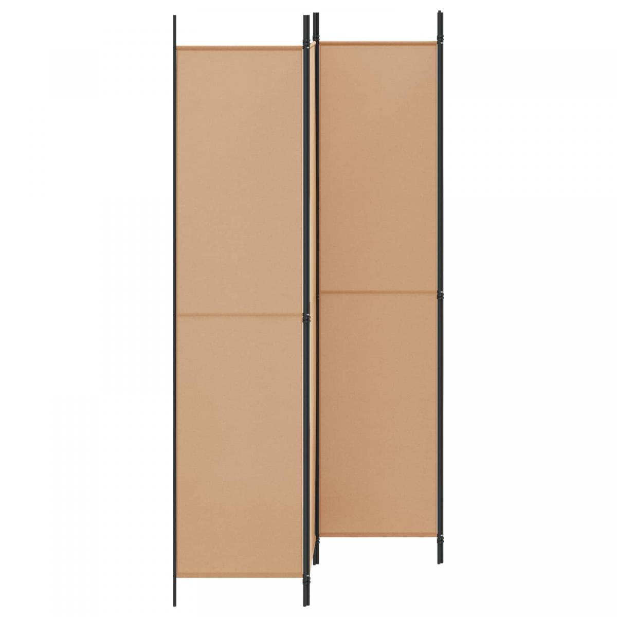 Separador de habitación de 4 paneles Beige Tela