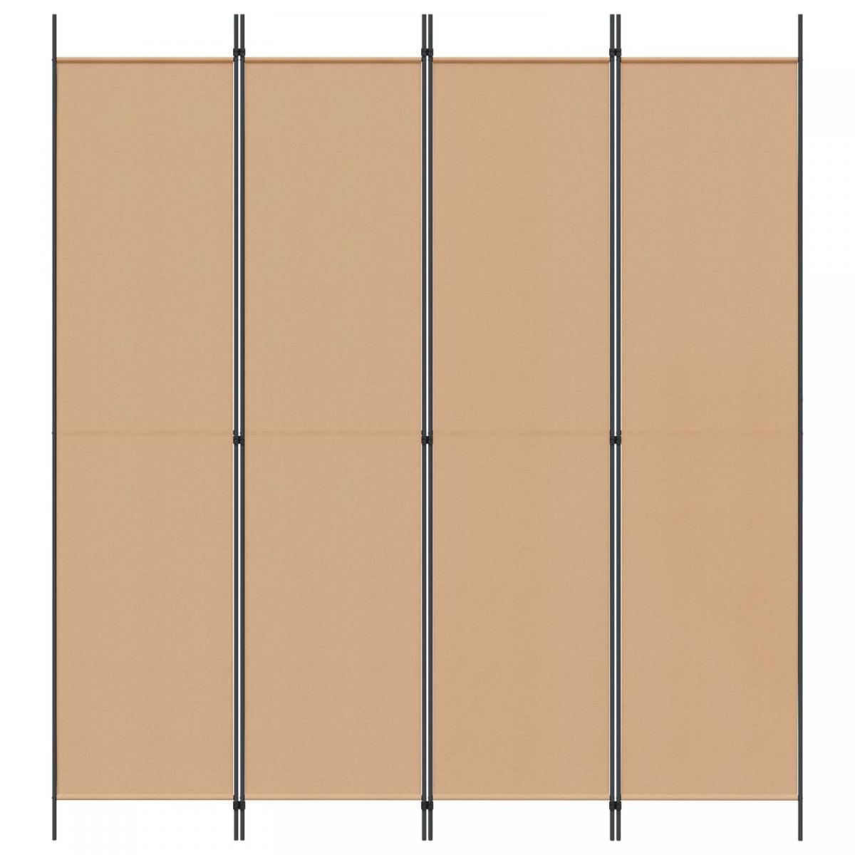 Separador de habitación de 4 paneles Beige Tela