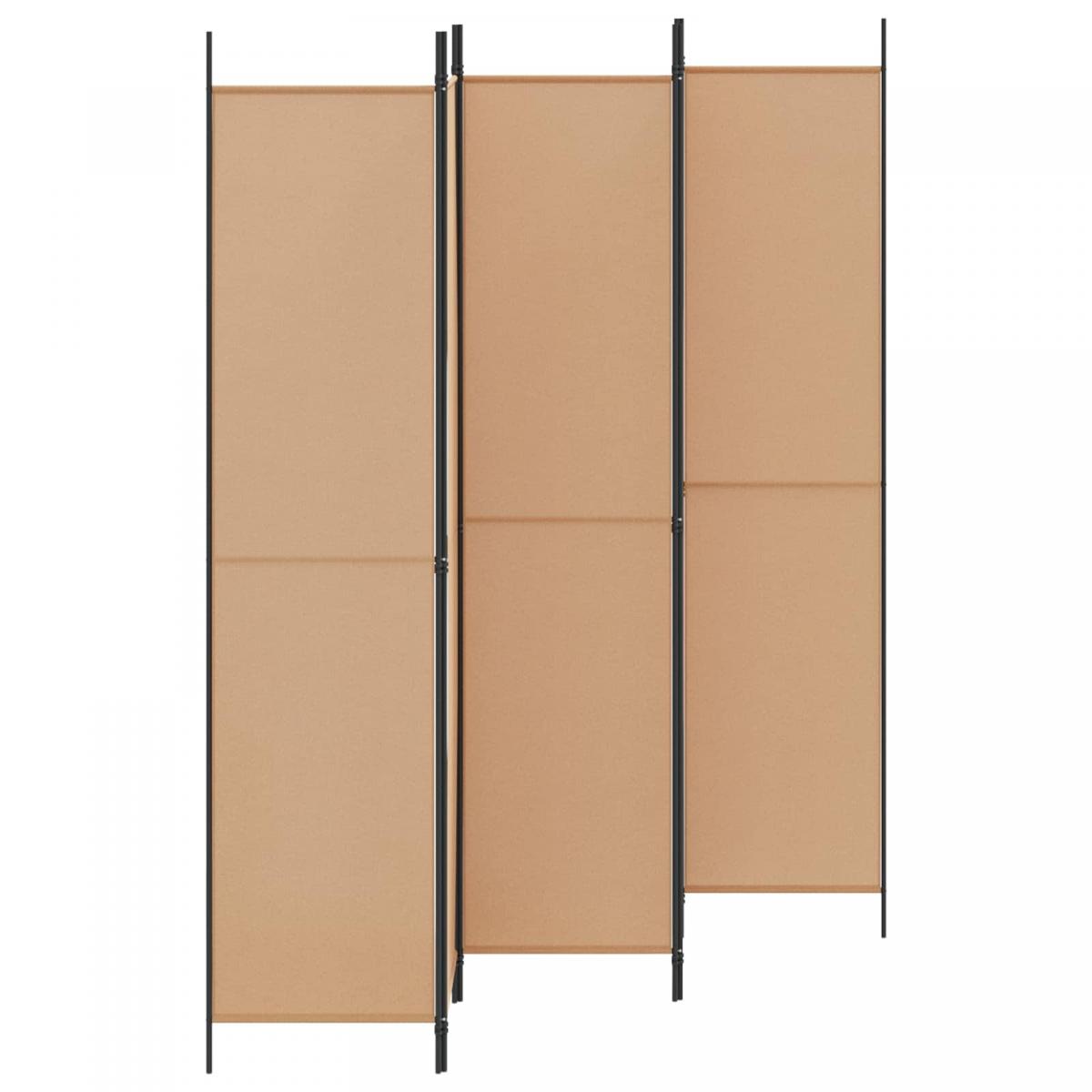 Biombos de 5 Paneles Beige Tela