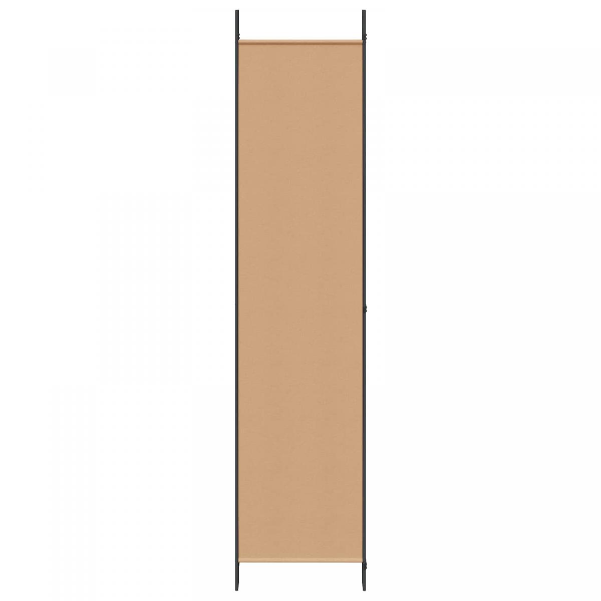 Biombos de 5 Paneles Beige Tela