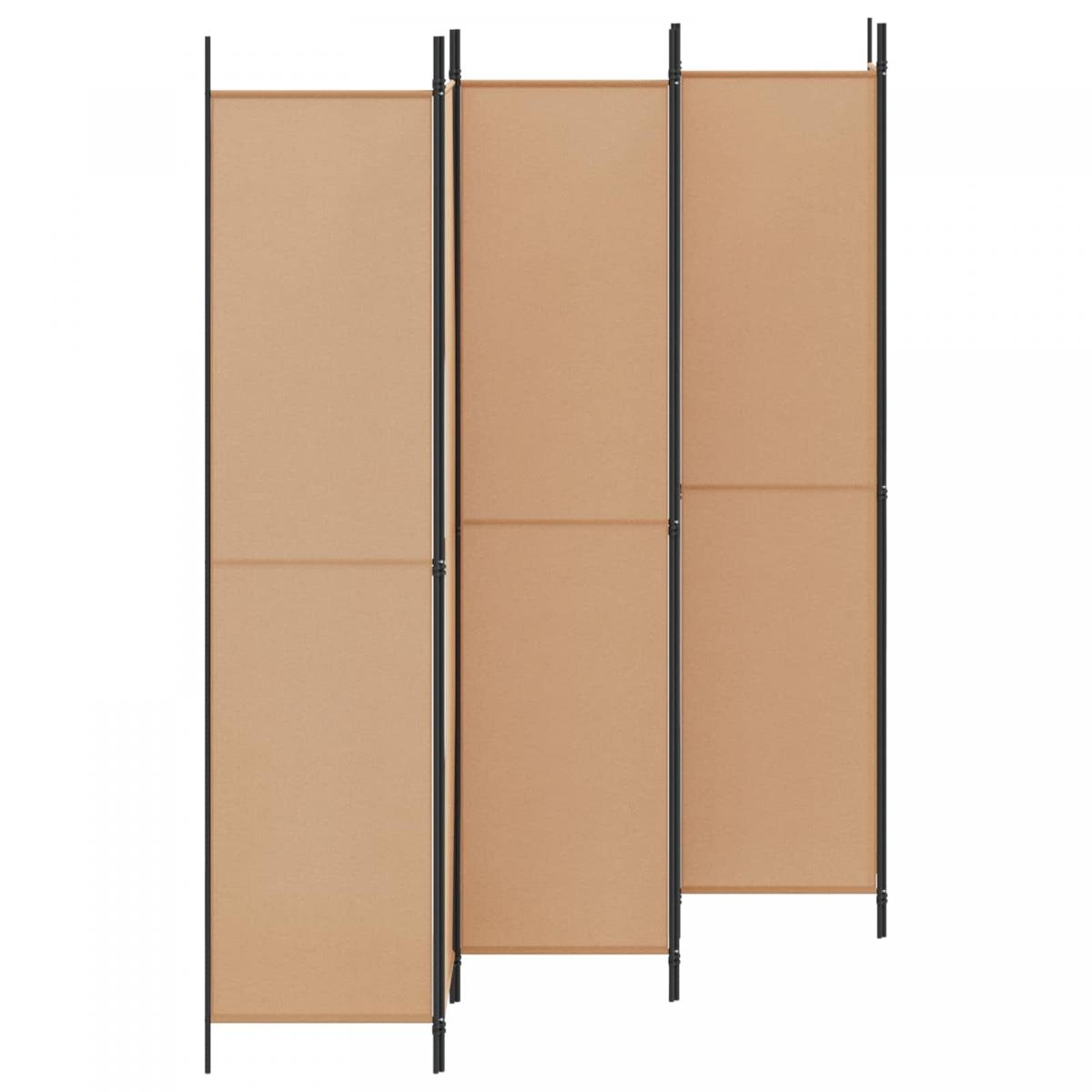 Divisor de habitación de 6 paneles Beige Tela