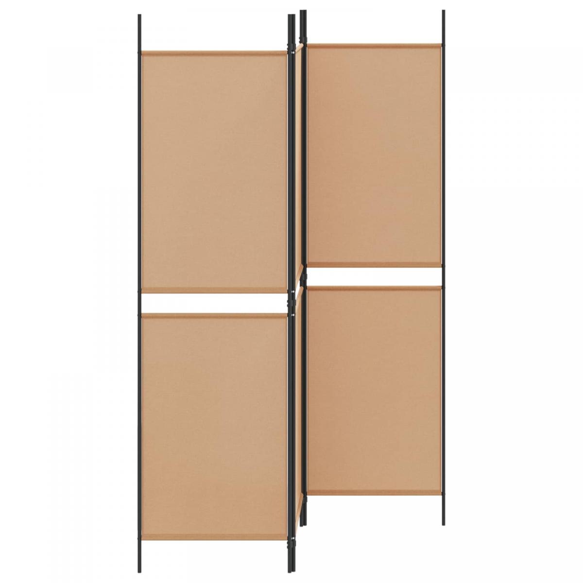 Biombo de 3 Paneles Beige Tela
