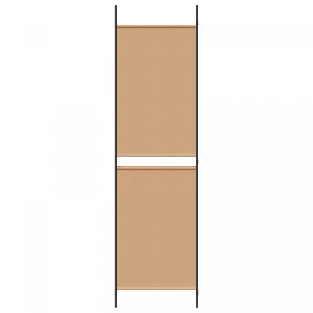 Biombo de 3 Paneles Beige Tela
