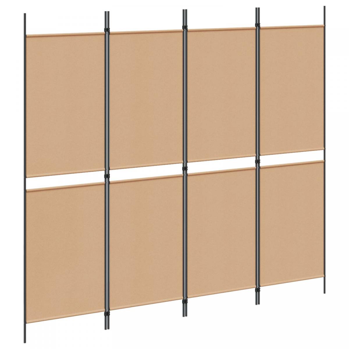 Biombo de 4 Paneles Beige 200 x 180 cm Tela