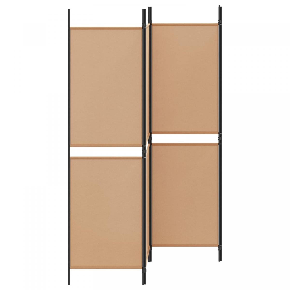 Biombo de 4 Paneles Beige 200 x 180 cm Tela
