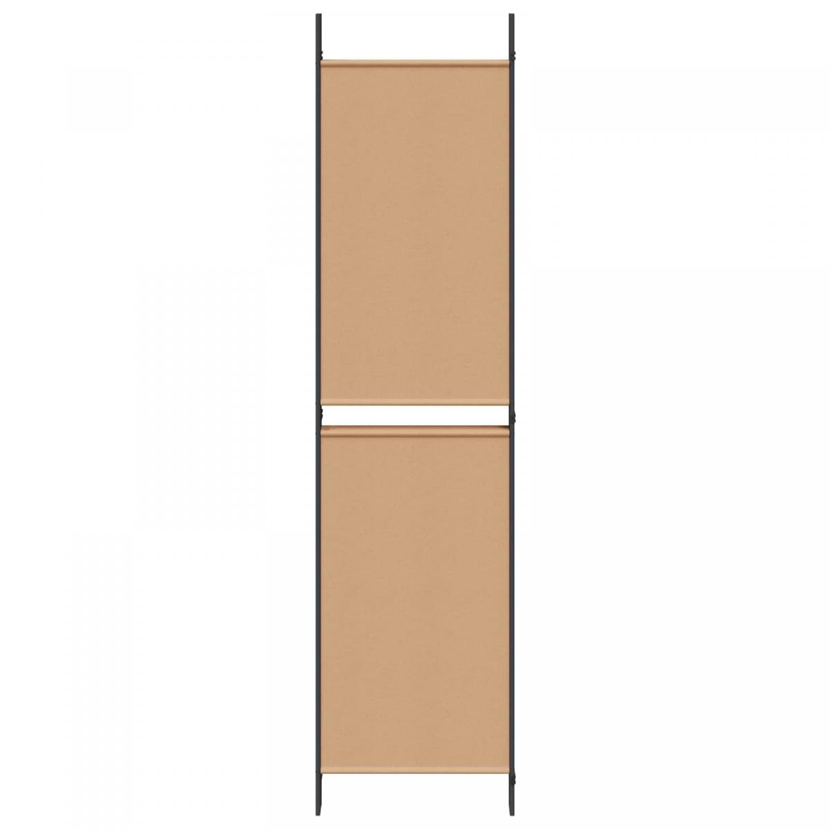 Biombo de 5 Paneles Beige Tela