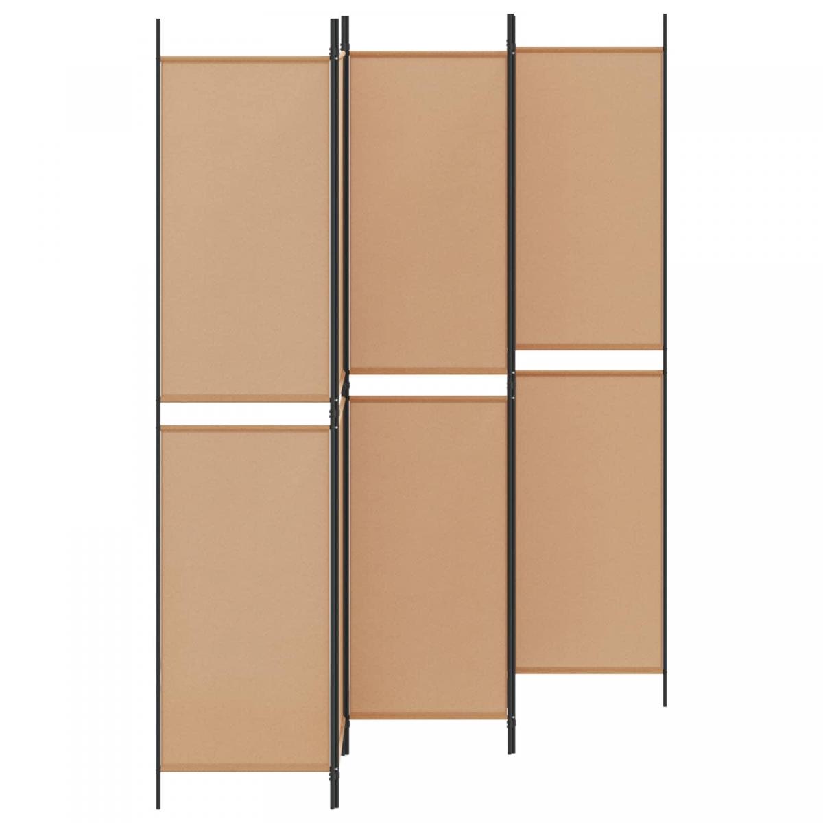 Biombo de 5 Paneles Beige Tela