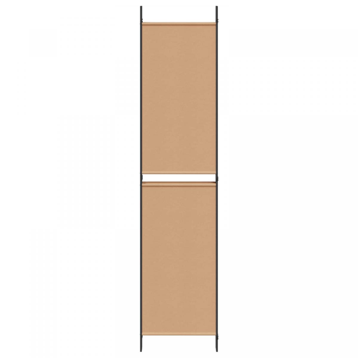 Biombo de 5 Paneles Beige Tela