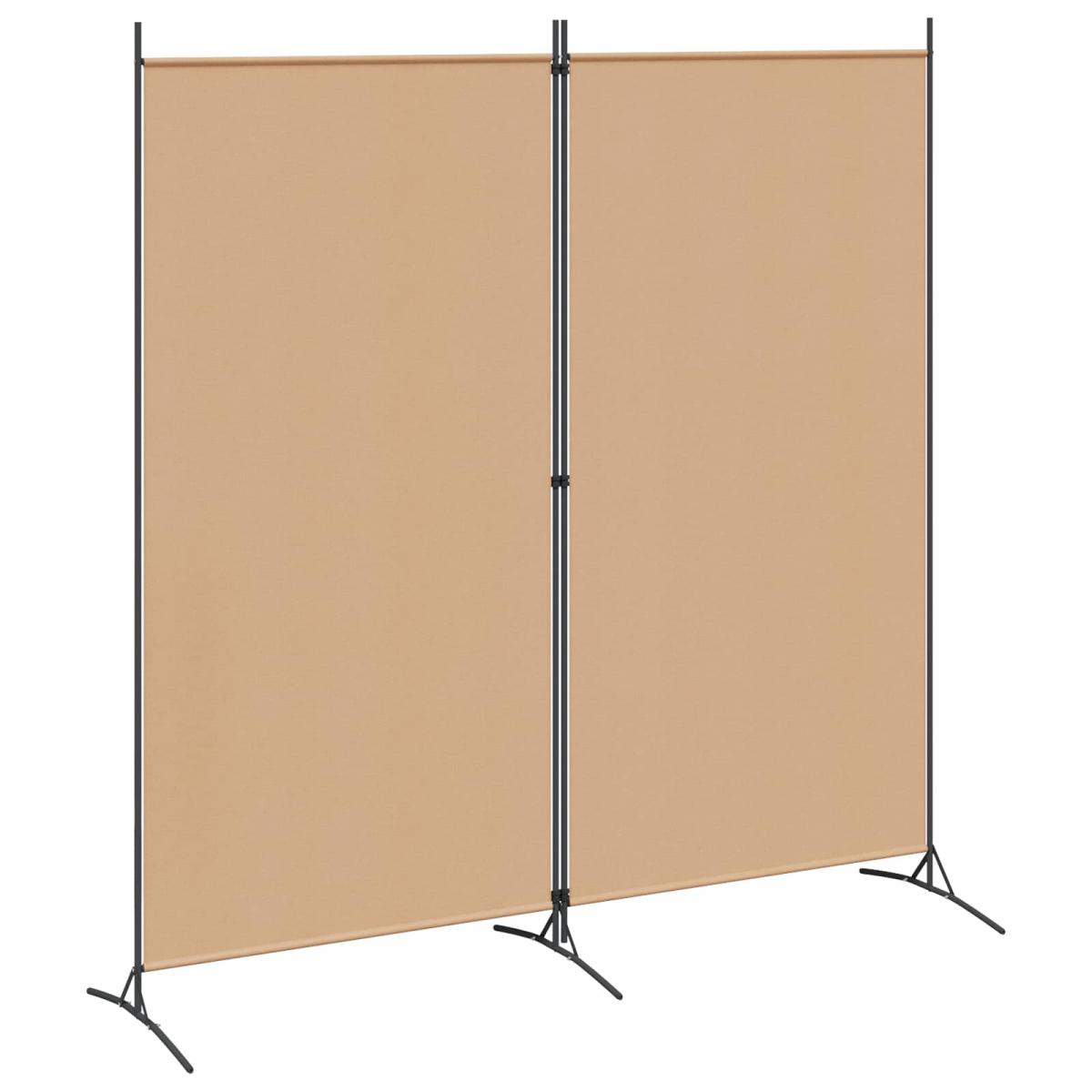 Divisor de habitación de 2 paneles Beige Tela