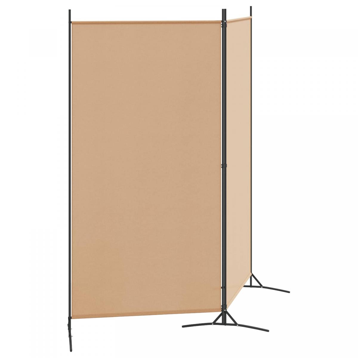 Divisor de habitación de 2 paneles Beige Tela