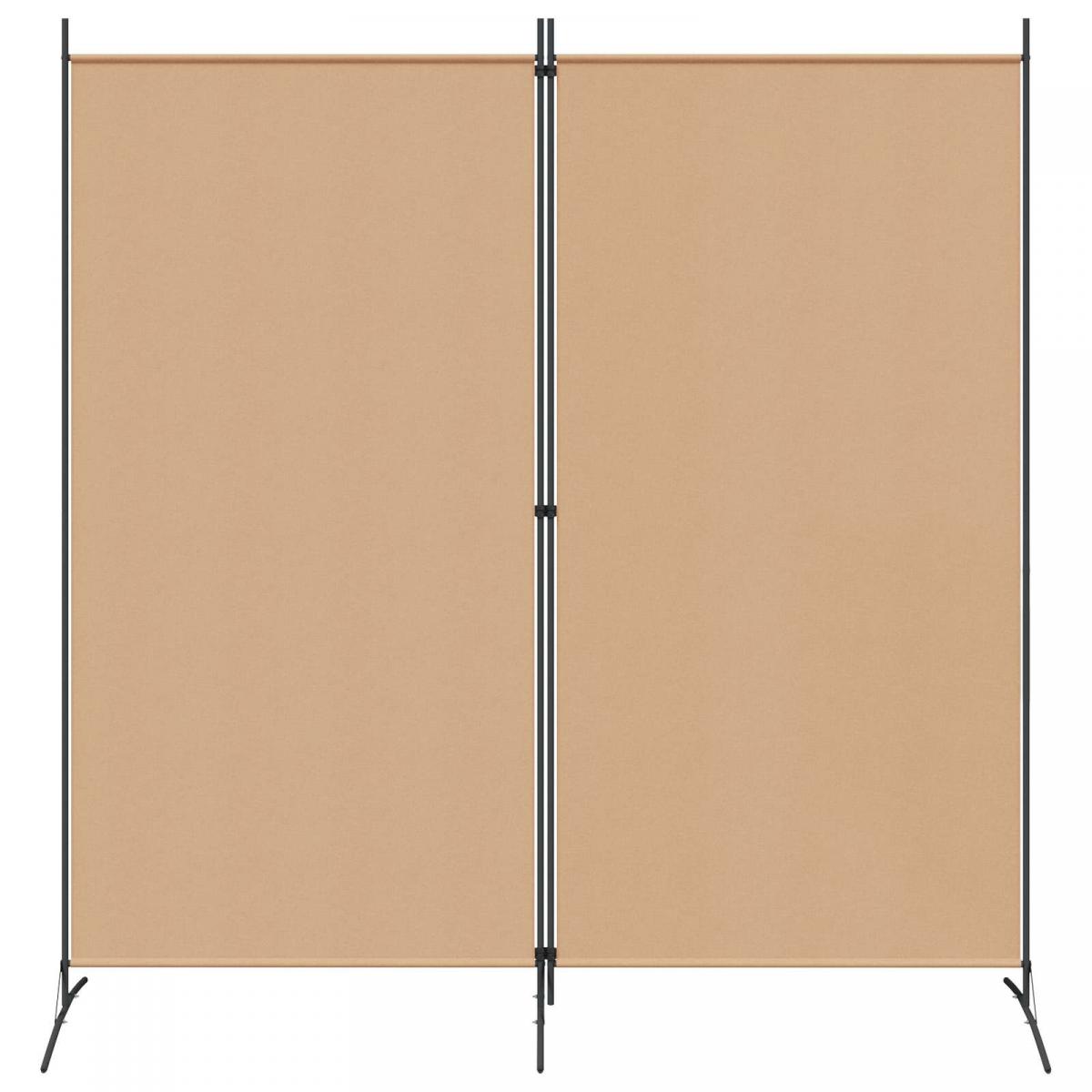 Divisor de habitación de 2 paneles Beige Tela