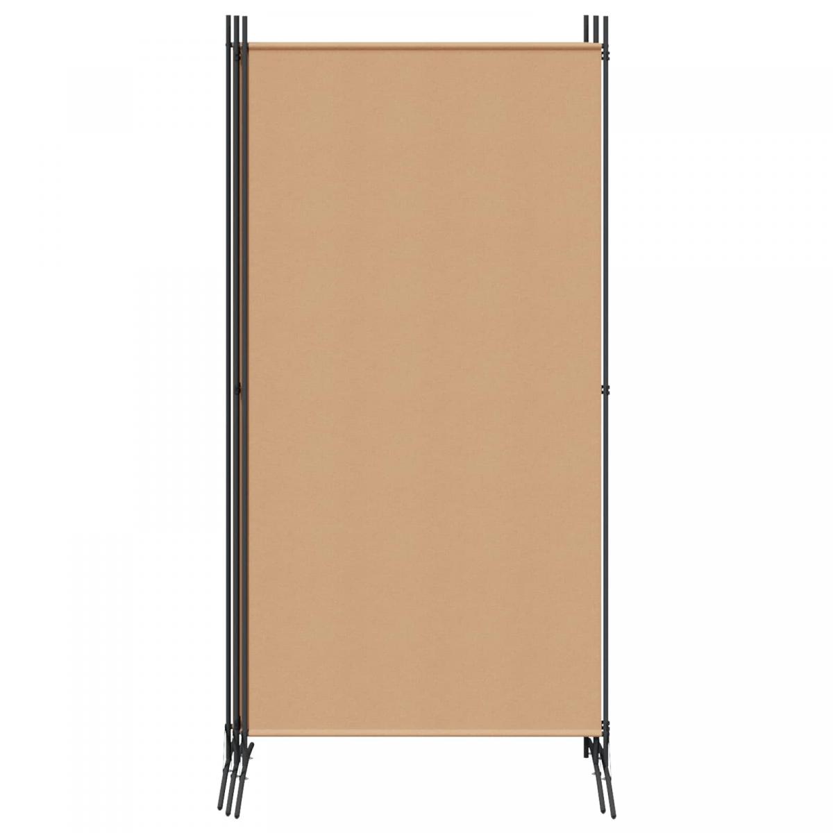 Separador de habitación de 4 paneles Beige Tela