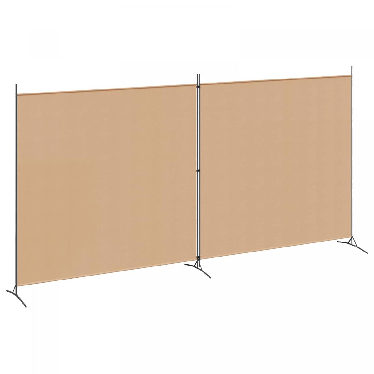 Divisor de habitación de 2 paneles Beige Tela