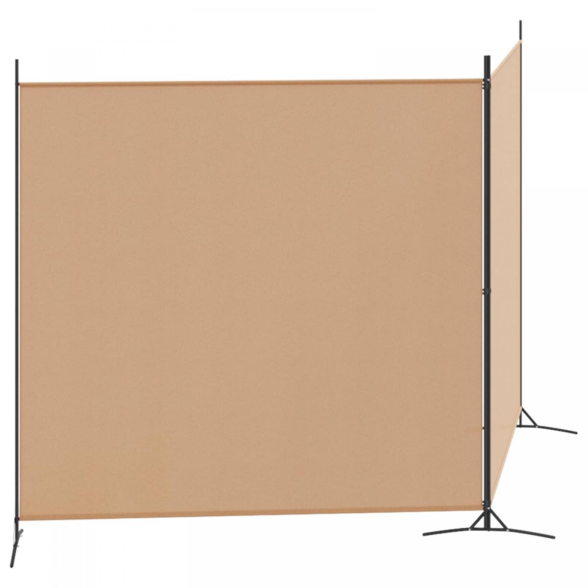 Divisor de habitación de 2 paneles Beige Tela