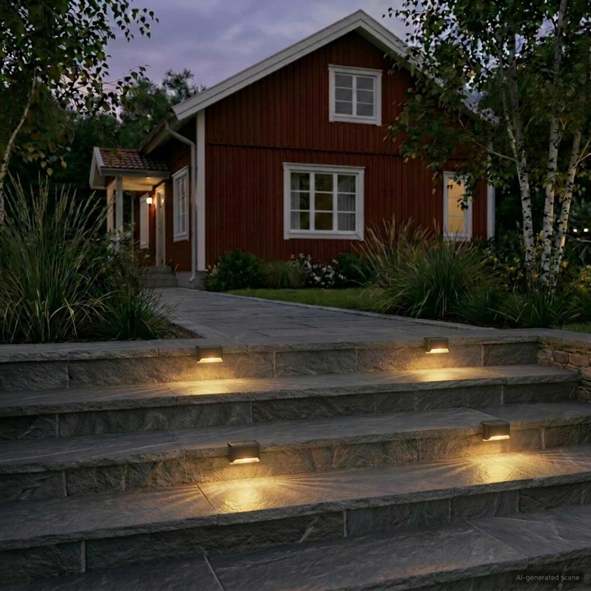 Luces solares exteriores con pico de tierra 4 uds
