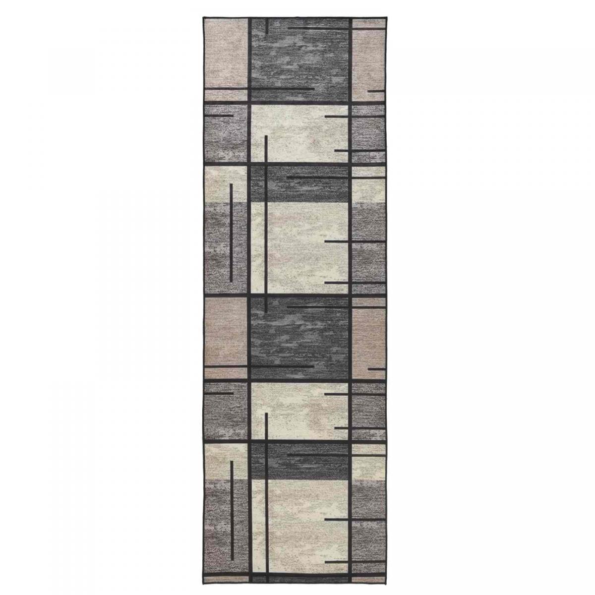 Pasillo de alfombra LESAKA Negro y blanco 80 x 100 cm