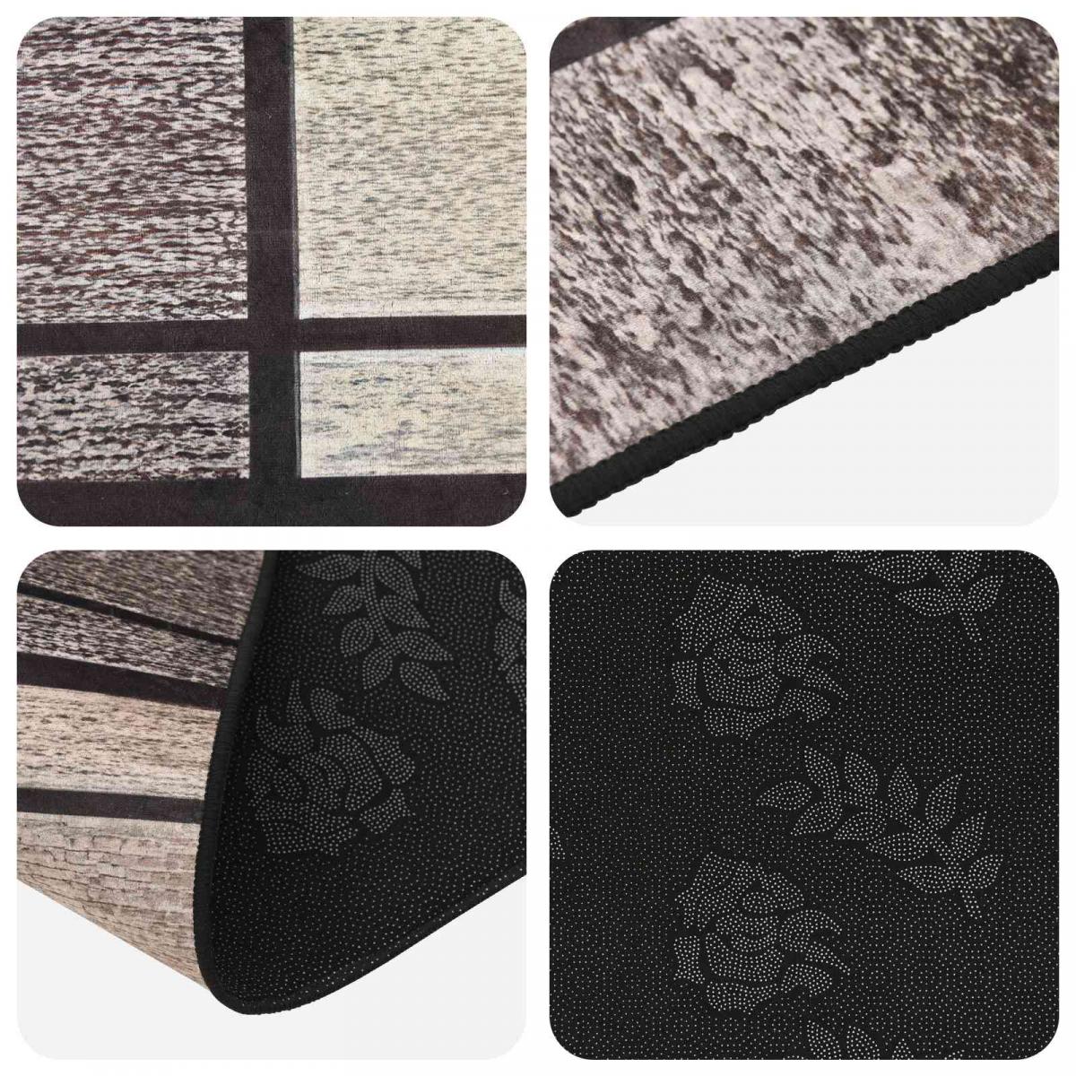 Pasillo de alfombra LESAKA Negro y blanco 80 x 100 cm