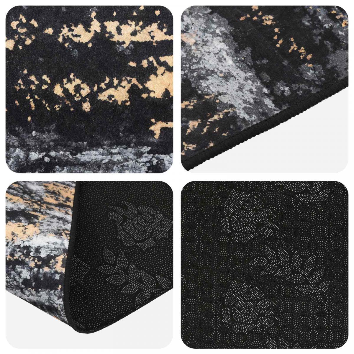 Pasillo de alfombra LESAKA Negro y dorado
