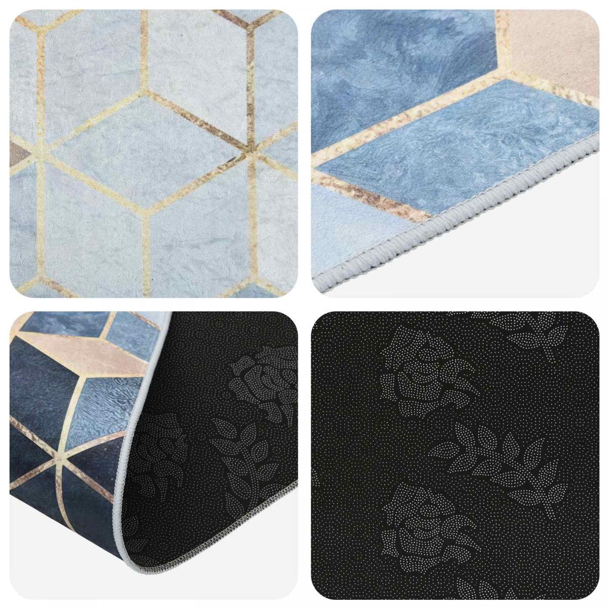 Pasillo de alfombra LESAKA Negro y blanco 100 x 100 cm